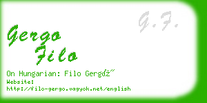 gergo filo business card